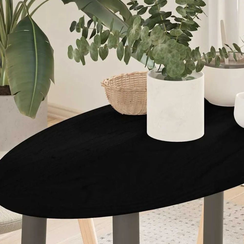vidaXL Tablero de mesa ovalado madera maciza de roble 80x40x2 cm Marrón oscuro Outlet