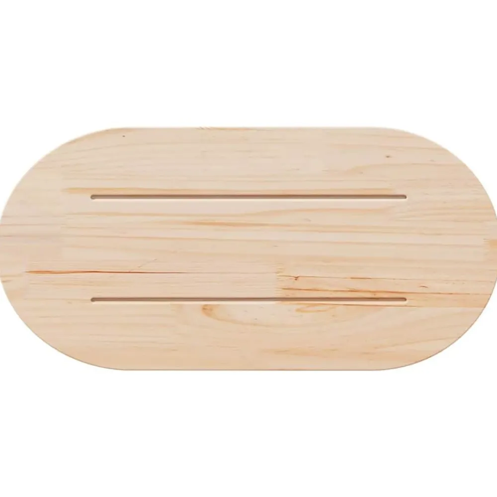 vidaXL Tablero de mesa ovalado de madera maciza de pino 60x30x2,5 cm Natural Sale