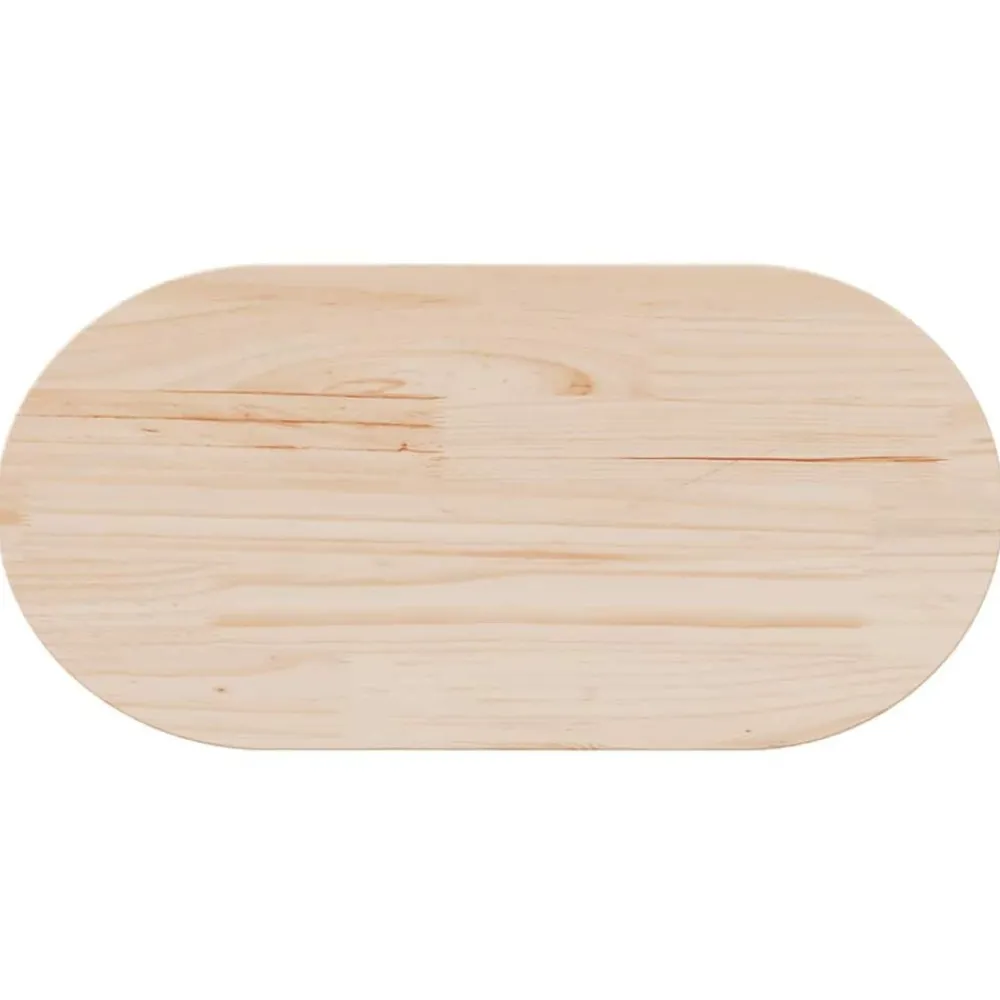 vidaXL Tablero de mesa ovalado de madera maciza de pino 60x30x2,5 cm Natural Sale