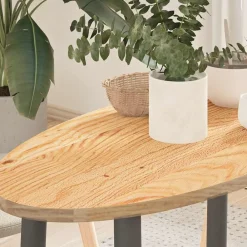 vidaXL Tablero de mesa ovalado madera maciza de roble 80x40x2 cm Natural Sale