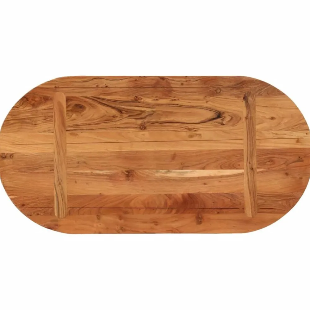 vidaXL Tablero de mesa ovalado madera maciza de acacia 80x40x3,8 cm Madera de acacia (natural)