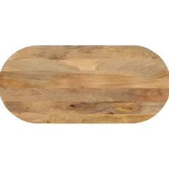 vidaXL Tablero de mesa ovalado madera maciza de mango 80x40x3,8 cm Madera de mango (natural) New