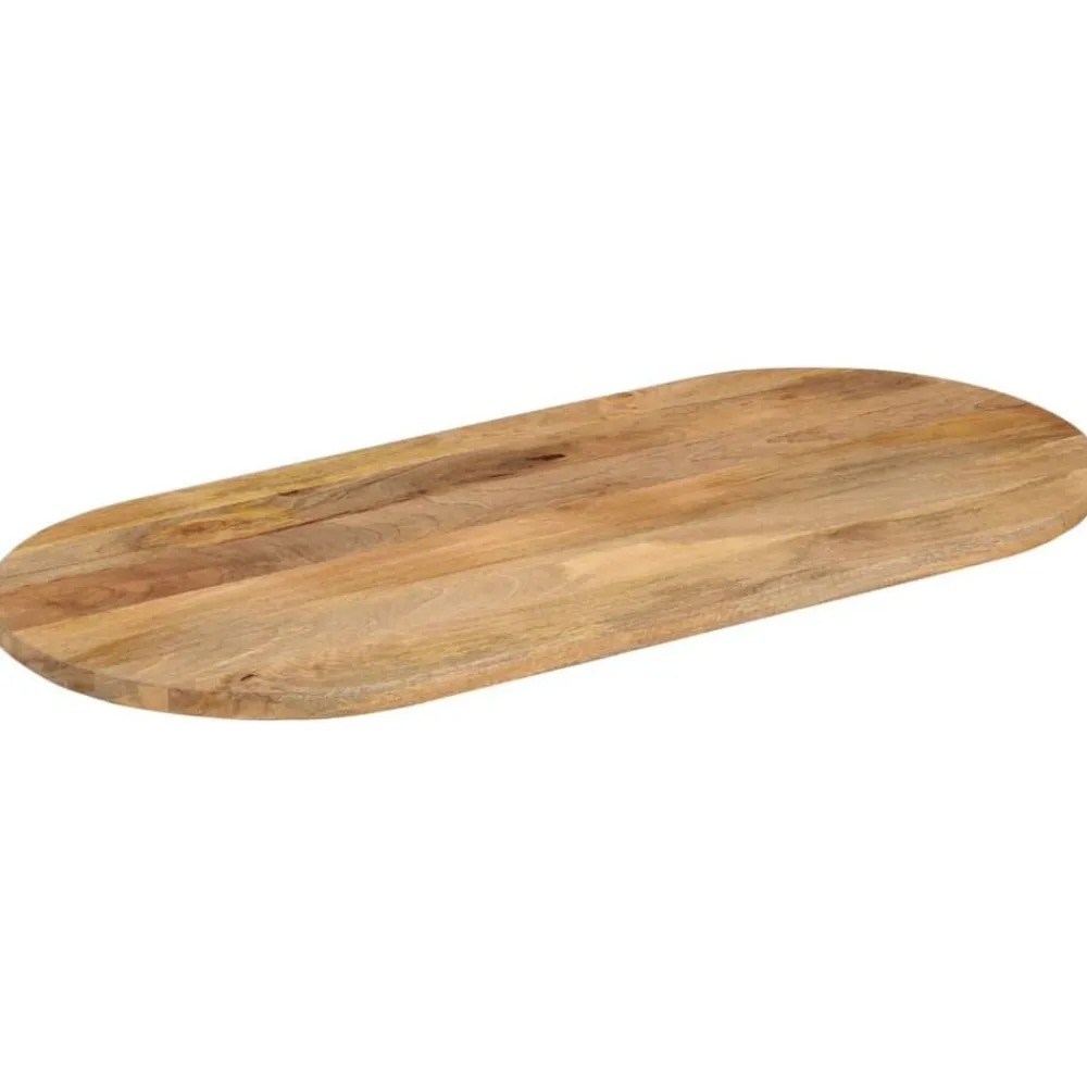 vidaXL Tablero de mesa ovalado madera maciza de mango 80x40x3,8 cm Madera de mango (natural) New