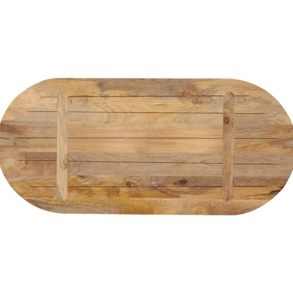 vidaXL Tablero de mesa ovalado madera maciza de mango 80x40x3,8 cm Madera de mango (natural) New