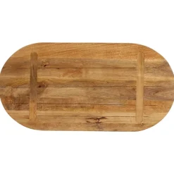 vidaXL Tablero de mesa ovalado madera maciza de mango 80x40x3,8 cm Madera de mango (color roble) Sale