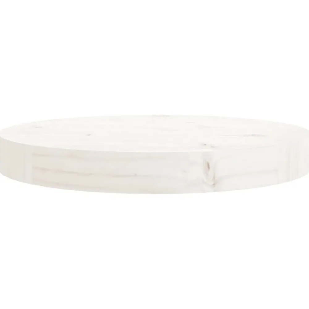 vidaXL Tablero de mesa redondo madera maciza de pino Ø30x3 cm Blanco