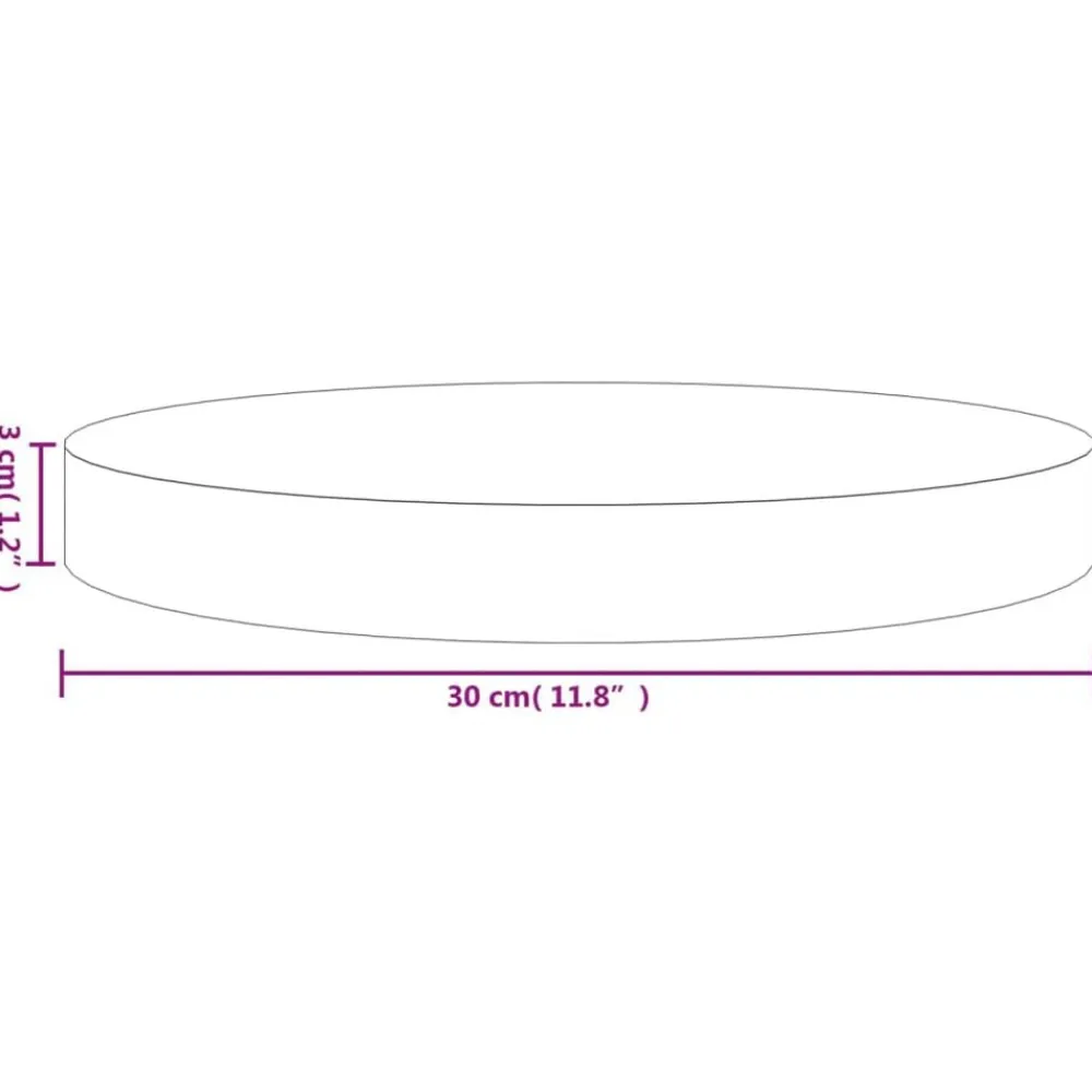 vidaXL Tablero de mesa redondo madera maciza de pino Ø30x3 cm Blanco