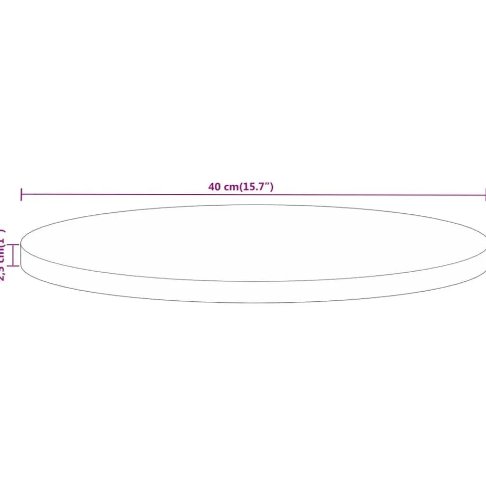 vidaXL Accesorios Para Mesas-Tablero de mesa redondo madera maciza reciclada Ø 40x2,5 cm