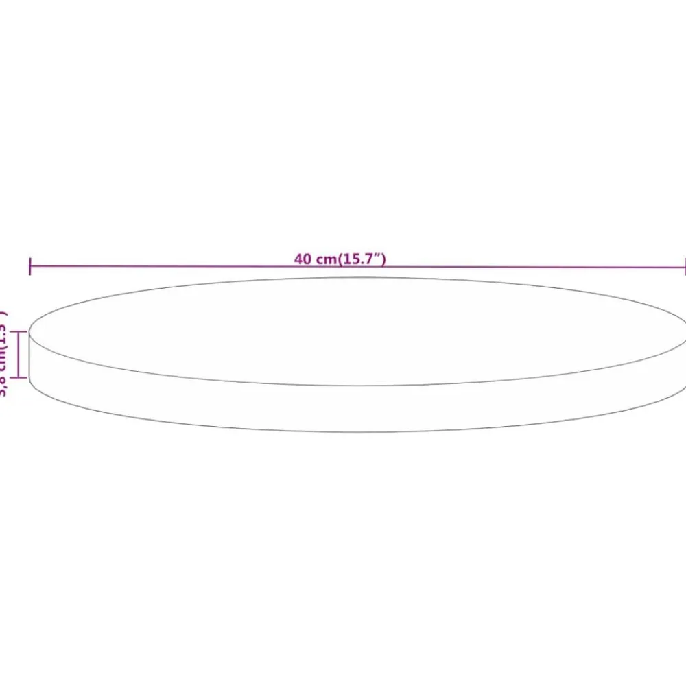 vidaXL Accesorios Para Mesas-Tablero de mesa redondo madera maciza de mango Ø 40x3,8 cm