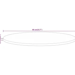 vidaXL Accesorios Para Mesas-Tablero de mesa redondo madera maciza mango rugosa Ø 40x1,5 cm