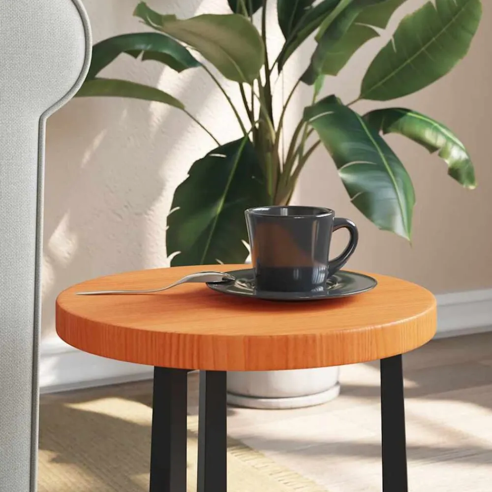 vidaXL Accesorios Para Mesas-Tablero de mesa redondo madera maciza de pino marrón Ø30x2,5 cm