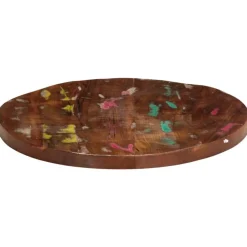 vidaXL Tablero de mesa redondo madera maciza reciclada Ø 40x3,8 cm Madera reciclada (multicolor) Best