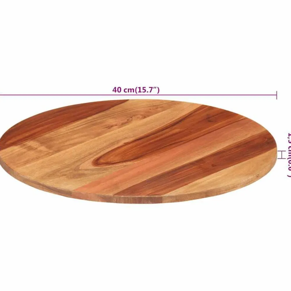 vidaXL Accesorios Para Mesas-Tablero de mesa redonda madera maciza de acacia 15-16 mm 40 cm