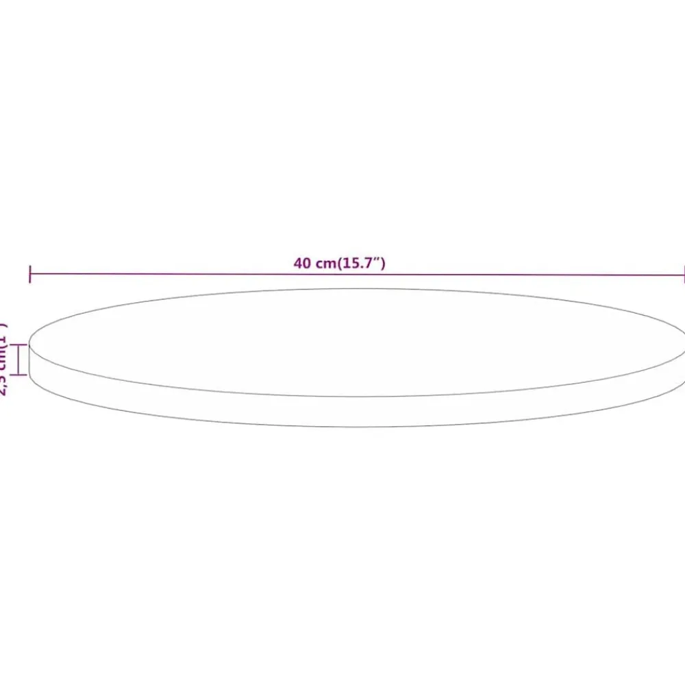 vidaXL Accesorios Para Mesas-Tablero de mesa redondo madera maciza de mango Ø 40x2,5 cm