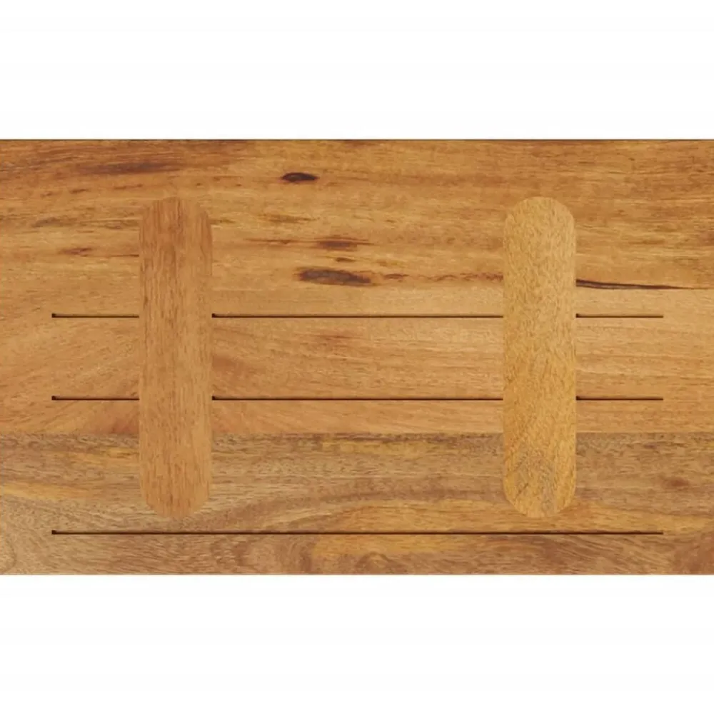 vidaXL Accesorios Para Mesas-Tablero de mesa rectangular madera maciza mango 40x20x3,8 cm