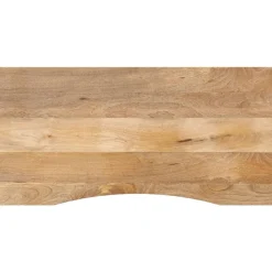 vidaXL Tablero escritorio con curva madera mango rugosa 120x60x2,5 cm