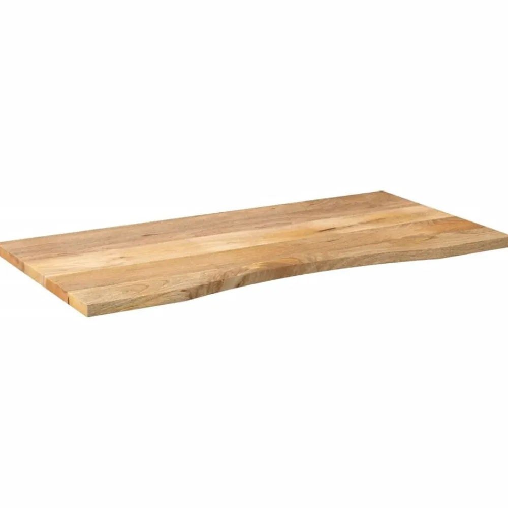 vidaXL Tablero escritorio con curva madera mango rugosa 120x60x2,5 cm