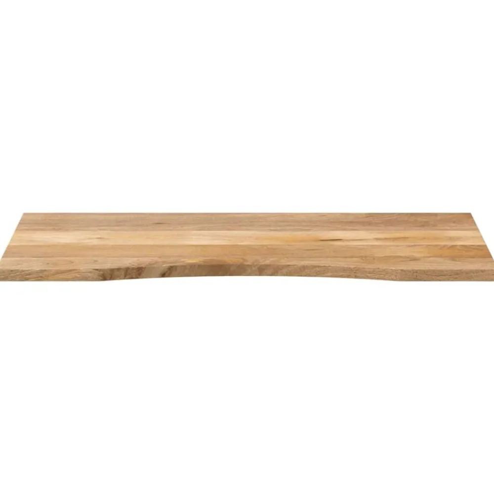 vidaXL Tablero escritorio con curva madera mango rugosa 120x60x2,5 cm