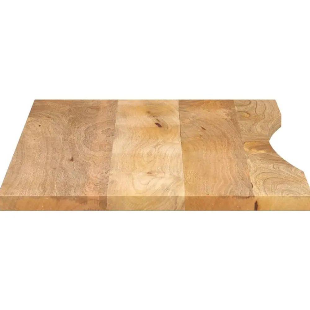 vidaXL Tablero escritorio con curva madera mango rugosa 120x60x2,5 cm