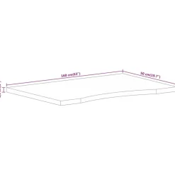 vidaXL Accesorios Para Mesas-Tablero escritorio con curva madera mango rugosa 160x50x2,5 cm