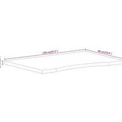 vidaXL Accesorios Para Mesas-Tablero escritorio con curva madera mango rugosa 120x60x2,5 cm