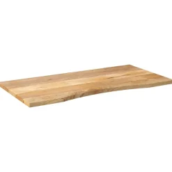 vidaXL Tablero escritorio con curva madera mango rugosa 140x50x2,5 cm Outlet