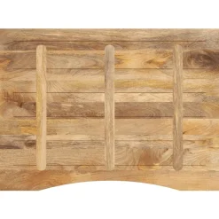 vidaXL Tablero escritorio con curva madera mango rugosa 110x80x2,5 cm