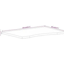 vidaXL Tablero escritorio con curva madera mango rugosa 110x80x2,5 cm