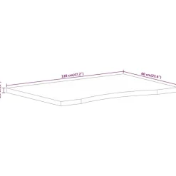 vidaXL Tablero escritorio con curva madera mango rugosa 120x60x2,5 cm Best