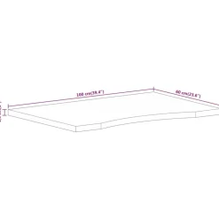 vidaXL Tablero escritorio con curva madera mango rugosa 100x60x2,5 cm Hot