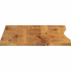 vidaXL Tablero escritorio con curva madera mango rugosa 110x80x2,5 cm New
