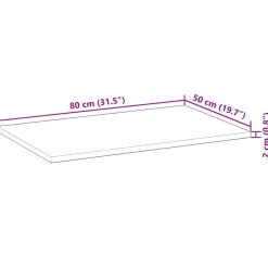 vidaXL Accesorios Para Mobiliario De Oficina-Tablero escritorio madera maciza acacia sin tratar 80x50x2 cm