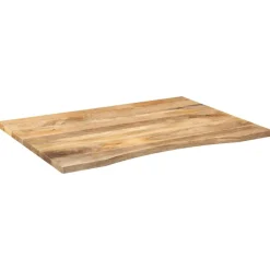 vidaXL Tablero escritorio con curva madera mango rugosa 100x80x2,5 cm New