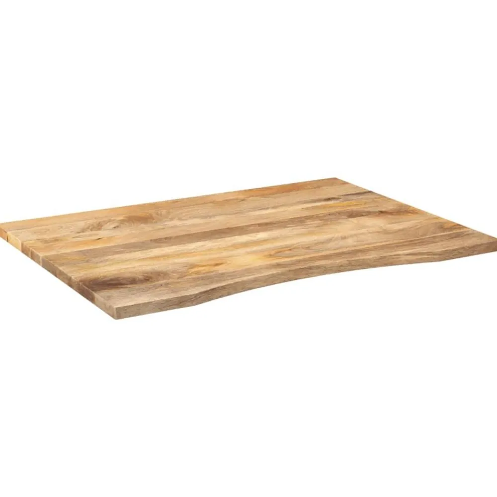 vidaXL Tablero escritorio con curva madera mango rugosa 100x80x2,5 cm New