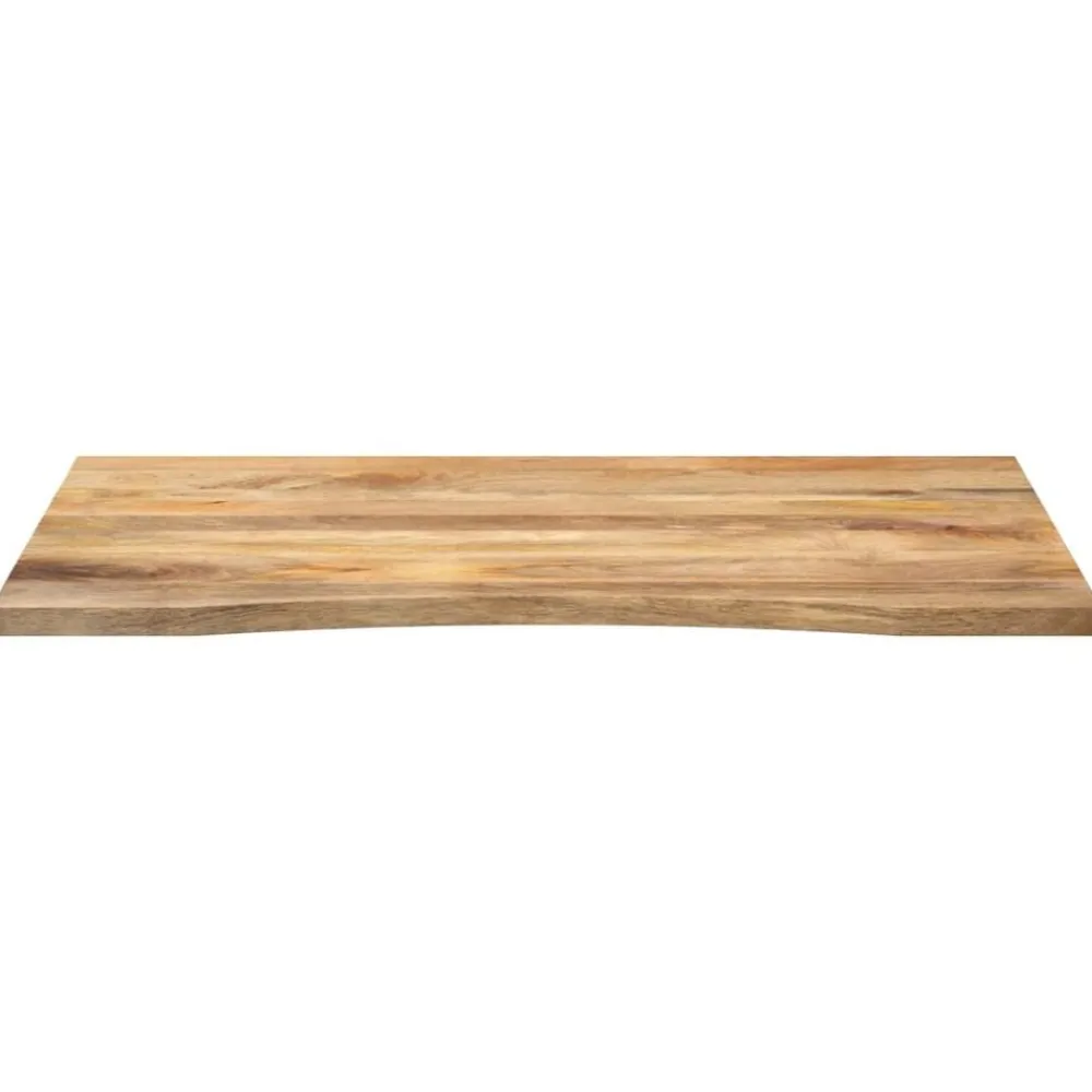 vidaXL Tablero escritorio con curva madera mango rugosa 100x80x2,5 cm New