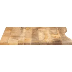 vidaXL Tablero escritorio con curva madera mango rugosa 100x80x2,5 cm New