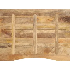 vidaXL Tablero escritorio con curva madera mango rugosa 100x80x2,5 cm New