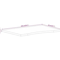 vidaXL Accesorios Para Mesas-Tablero escritorio con curva madera mango rugosa 100x50x2,5 cm