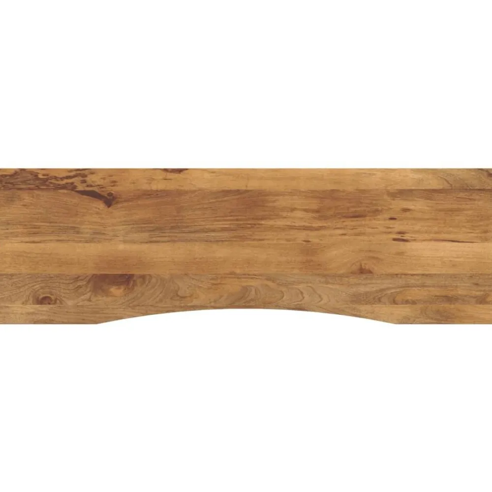 vidaXL Tablero escritorio con curva madera mango rugosa 160x50x2,5 cm Sale