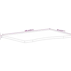 vidaXL Tablero escritorio con curva madera mango rugosa 100x50x2,5 cm Best
