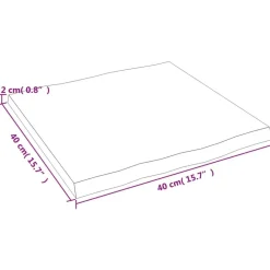 vidaXL Tablero mesa madera tratada roble borde natural 40x40x2 cm Marr&oacute;n claro Hot