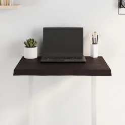 vidaXL Tablero mesa madera tratada borde vivo marrón 60x50x(2-4) cm Marr&oacute;n oscuro New
