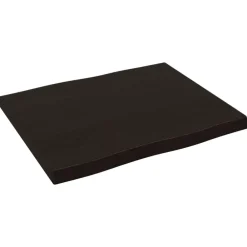 vidaXL Tablero mesa madera tratada borde vivo marrón 60x50x(2-4) cm Marr&oacute;n oscuro New