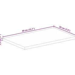 vidaXL Tablero mesa rectangular madera maciza reciclada 40x20x2,5 cm Madera reciclada (natural) Discount