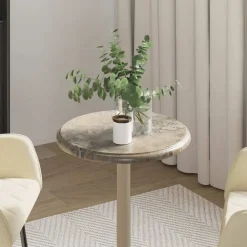 vidaXL Tablero para mesa mármol Ø40x2,5 cm Gris Clearance