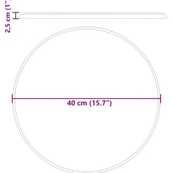 vidaXL Tablero para mesa mármol Ø40x2,5 cm Gris Clearance