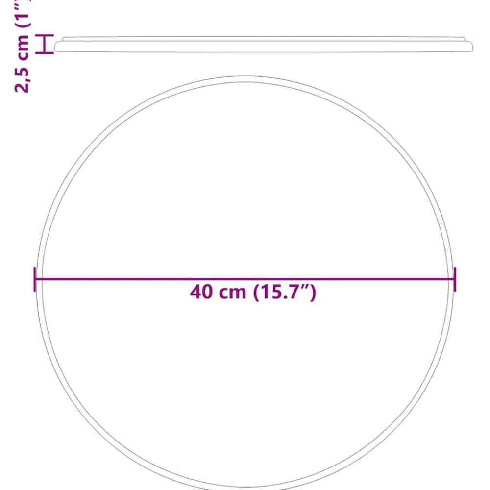 vidaXL Tablero para mesa mármol Ø40x2,5 cm Negro Clearance