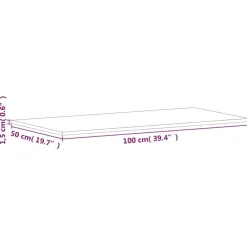 vidaXL Accesorios Para Mesas-Tablero rectangular de madera maciza de haya 100x50x1,5 cm