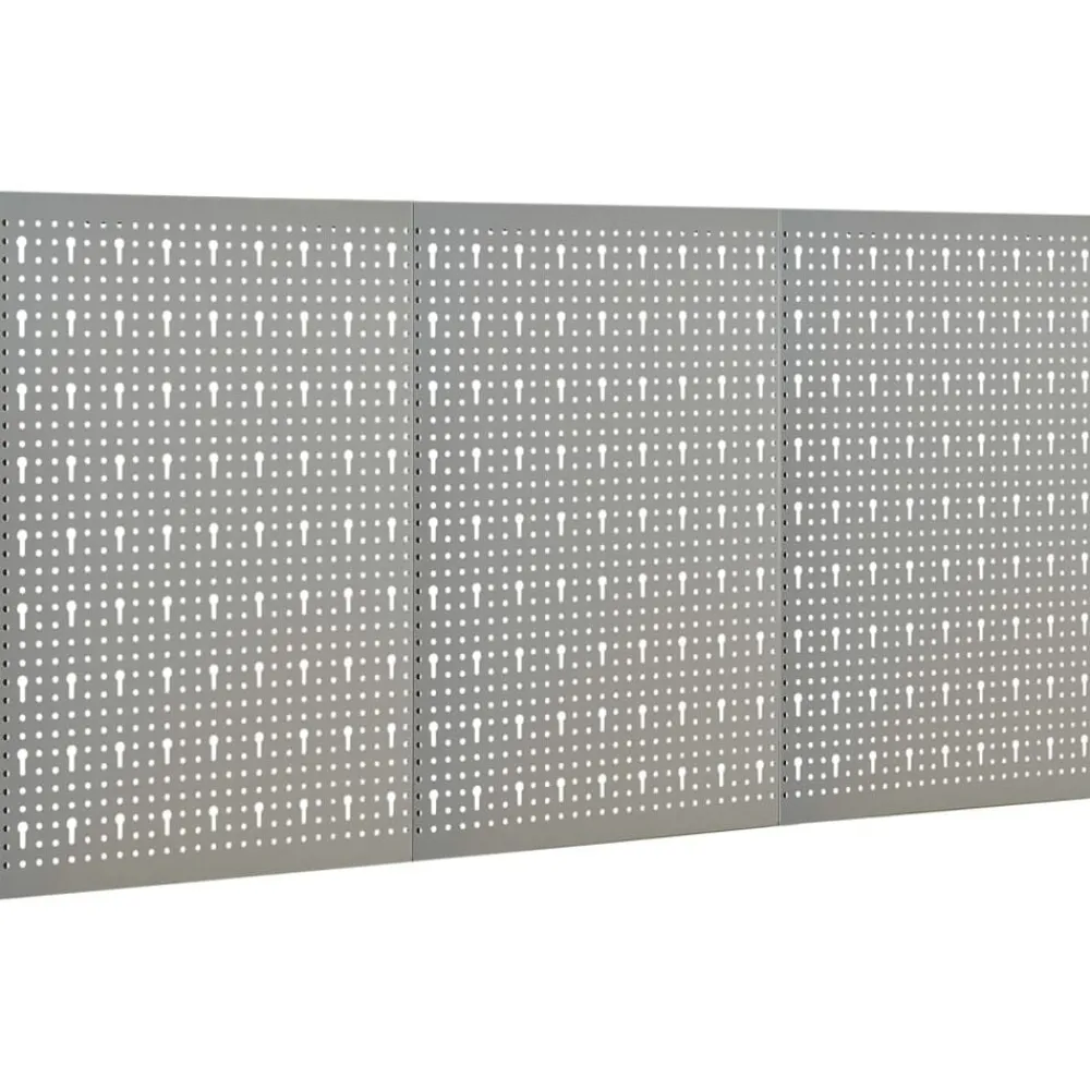 vidaXL Accesorios De Bricolaje-Tableros de clavijas para pared 3 unidades acero 40x58 cm