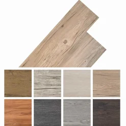vidaXL Materiales De Construcción-Tableros de Suelo 18 pcs Marrón 5,26 m² PVC